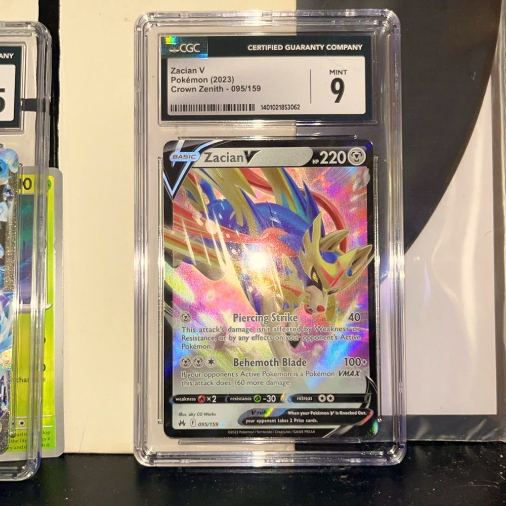 ZacianV Pokemon Card In Case